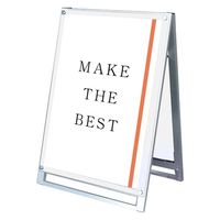 常磐精工 ポスター用スタンド看板 A1ロウ両面ホワイト アームキャスターセット PSSK-A1LRW-KSET 1台（直送品）