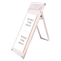 ポスター用スタンド看板パンフレットケース付 A3縦縦ロウ片面ホワイト(屋内用) アームキャスターセット PSSKP-A3TTLKW-KSET（直送品）