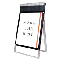 ポスター用スタンド看板パンフレットケース付 B1片面ブラック(屋外用) アームキャスターセット PSSKP-B1KB-G-KSET 1台（直送品）