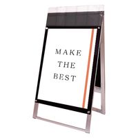 常磐精工 ポスター用スタンド看板マグネジ パンフレットケース付 A1両面ブラック(屋外用) アームキャスターセット 1台（直送品）