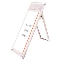 常磐精工 ポスター用スタンド看板マグネジ パンフレットケース付 A3縦縦ロウ片面ホワイト(屋内用) アームキャスターセット 1台（直送品）