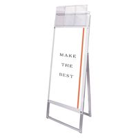 常磐精工 ポスター用スタンド看板マグネジ パンフレットケース付 A3縦縦片面ホワイト(屋外用) アームキャスターセット 1台（直送品）