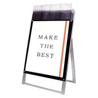 ポスター用スタンド看板パンフレットケース付 B2片面ブラック(屋外用) アームキャスターセット PSSKP-B2KB-G-KSET 1台（直送品）