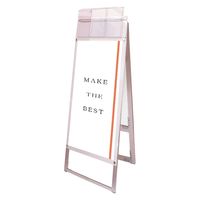 常磐精工 ポスター用スタンド看板マグネジ パンフレットケース付 A3縦縦両面ホワイト(屋外用) アームキャスターセット 1台（直送品）