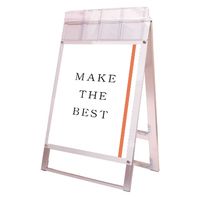 常磐精工 ポスター用スタンド看板マグネジ パンフレットケース付 B2両面ホワイト(屋外用) アームキャスターセット 1台（直送品）