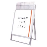 ポスター用スタンド看板パンフレットケース付 B2片面ホワイト(屋外用) アームキャスターセット PSSKP-B2KW-G-KSET 1台（直送品）