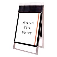 常磐精工 ポスター用スタンド看板マグネジ パンフレットケース付 B2両面ブラック(屋外用) アームキャスターセット 1台（直送品）