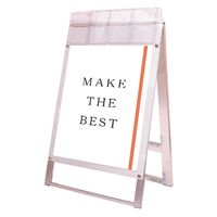 ポスター用スタンド看板パンフレットケース付 B2両面ホワイト(屋外用) アームキャスターセット PSSKP-B2RW-G-KSET 1台（直送品）