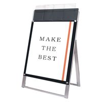 常磐精工 ポスター用スタンド看板マグネジ パンフレットケース付 B2片面ブラック(屋外用) アームキャスターセット 1台（直送品）