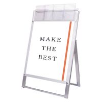 常磐精工 ポスター用スタンド看板マグネジ パンフレットケース付 B2片面ホワイト(屋外用) アームキャスターセット 1台（直送品）