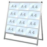 常磐精工 バリウスカードケーススタンド看板 A4横12片面 アームキャスターセット VACCSK-A4Y12K-KSET 1台（直送品）