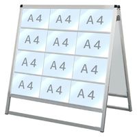 常磐精工 バリウスカードケーススタンド看板 A4横24両面 アームキャスターセット VACCSK-A4Y24R-KSET 1台（直送品）