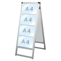 常磐精工 バリウスカードケーススタンド看板 A4横8両面 アームキャスターセット VACCSK-A4Y8R-KSET 1台（直送品）