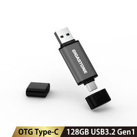 GIGASTONE USBメモリ 128GB USB3.2 2in1 OTG GJU3-AC44GY-128GB-1pk-R 1枚
