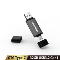 GIGASTONE USBメモリ 32GB USB3.2 2in1 OTG GJU3-AC44GY-32GB-1pk-R 1枚