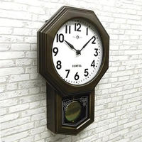 さんてる モダンアンティーク 振り子時計 8角 アラビア文字 幅400×高さ260mm ライトブラック QL722A-DBK 1個（直送品）