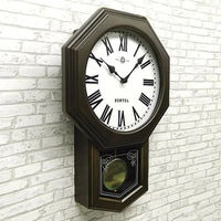 さんてる モダンアンティーク 振り子時計 8角型 ローマ文字 幅400×奥行70×高さ260mm ライトブラック QL722R-DBK 1個（直送品）