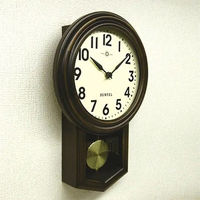 さんてる モダンアンティーク 振り子時計 丸型 アラビア文字 幅400×高さ260mm アンティークブラウン QL723A-AN 1個（直送品）