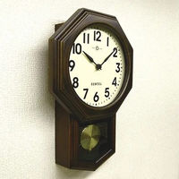 さんてる モダンアンティーク 振り子時計 8角 アラビア文字 幅400×高さ260mm アンティークブラウン QL724A-AN 1個（直送品）