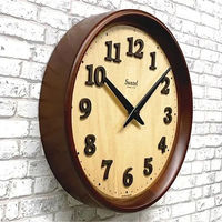 さんてる 天然木シンプルスタンダード木枠 掛け時計 直径260mm ブラウン QL733_BR 1個（直送品）