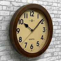 さんてる 天然木アンティーク 掛け時計 アラビア文字 直径250mm アンティークブラウン QL735A-AN 1個（直送品）