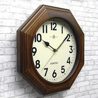 さんてる 天然木レトロ 電波掛け時計 8角 アラビア文字 直径290mm アンティークブラウン DQL712_A 1個（直送品）