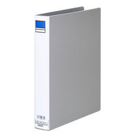 アスクル　パイプ式ファイル 両開き　ベーシックカラースーパー（2穴）A4タテ　とじ厚30mm背幅46mm　グレー　 オリジナル（わけあり品）