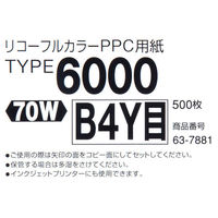 リコー　フルカラーコピー用紙　タイプ6000（70W）　B4（わけあり品）