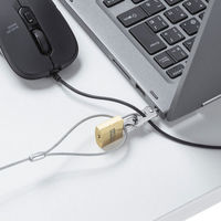 セキュリティワイヤー 南京錠 スロットマルチ対応 SL-94 1個 サンワサプライ（わけあり品）