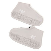 【LAKOLE/ラコレ】 ZIPレインシューズカバー M グレー（わけあり品）