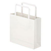 平紐クラフト紙手提袋薄型エコノミー 180×165×60 白 1袋（50枚入） オリジナル（わけあり品）