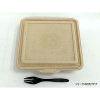 ケーピープラテック 紙製弁当容器 ランチボックス KMー53 ナチュラル 54867 1包(25枚)（わけあり品）