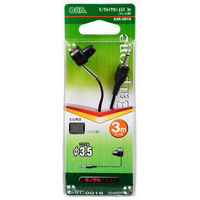 オーム電機 モノラルイヤホン テレビ用 φ3.5 3m ブラック EAR-0016 1個（わけあり品）