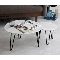 ICHIBA テオ ネストテーブル ホワイト T-3816WH 1台（直送品）