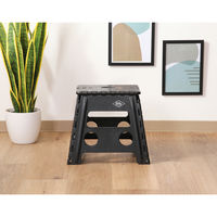 不二貿易 フォールディングステップスツール H32cm BK 77522 1個