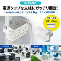 サンワサプライ  電源タップホルダー（支柱取り付けタイプ・ホワイト） TAP-CLAMP2W（直送品）