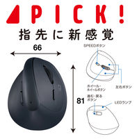 ナカバヤシ 無線静音　ミニエルゴ　5ボタン　BlueLEDマウス　ブラック MUSーRKF222BK 1個