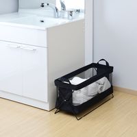 YAMAZEN 【荷物入れ】メッシュバスケット ワイドタイプ S 折りたたみ 収納ボックス HTB-SW(BK) 1個