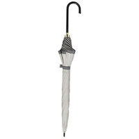 アテイン 晴雨兼用55cm グログランボーダー オフ白 6717OF 1セット(3本)（直送品）