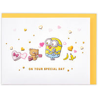 日本ホールマーク ホールマーク お誕生祝いグリーティングカード 立体 ミニオン ボブ&ティム 844035 1セット(6枚)（直送品）