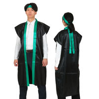 アーテック ソフトサテンロングハッピ Ｌ 黒／緑襟（ハチマキ付） 18450 1個