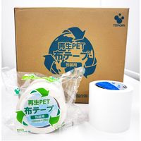 【ガムテープ】 再生PET布テープ 白 幅100mm×長さ25m No.1605 寺岡製作所 1箱（18巻入）