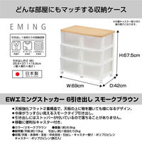 JEJアステージＥＷエミングストッカー6引出し　スモークブラウン1台