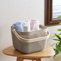 パール金属 木製持ち手付スクエアバスケット N-7213 1個