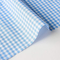 日本紐釦貿易 40sギンガムチェック 中 巾110cm×10m切売カット ライトブルー B53000Z-202-10M（直送品）