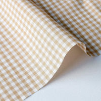 日本紐釦貿易 40sギンガムチェック 中 巾110cm×10m切売カット ベージュ B53000Z-211-10M（直送品）
