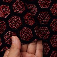 日本紐釦貿易 印伝調合皮スエードレザー生地 巾92cm×1m切売カット 甲羅柄 赤 KP4080-13D-1M 1セット(1m切売カット)（直送品）