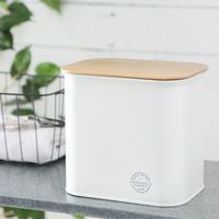 木の蓋ランドリーコンテナ M HOUSEHOLD GOODS ホワイト studio CLIP