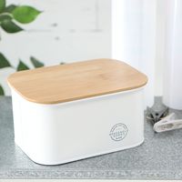 木の蓋ランドリーコンテナ S HOUSEHOLD GOODS ホワイト studio CLIP