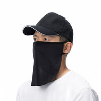 【アウトレット】ヤマショウ 冷感マスク UVカット 黒 YMS-001BK-AS 1個 オリジナル